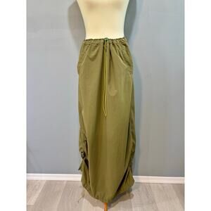 Express Utility Skirt Tech Cargo Maxi Gorpcore Streetwear Olive Green Size M